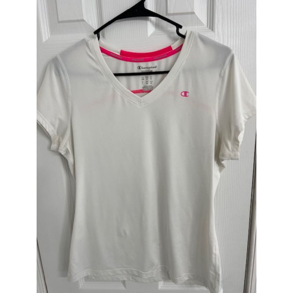 Champion Powertrain Women’s Athletic Shirt Size Large White & Pink